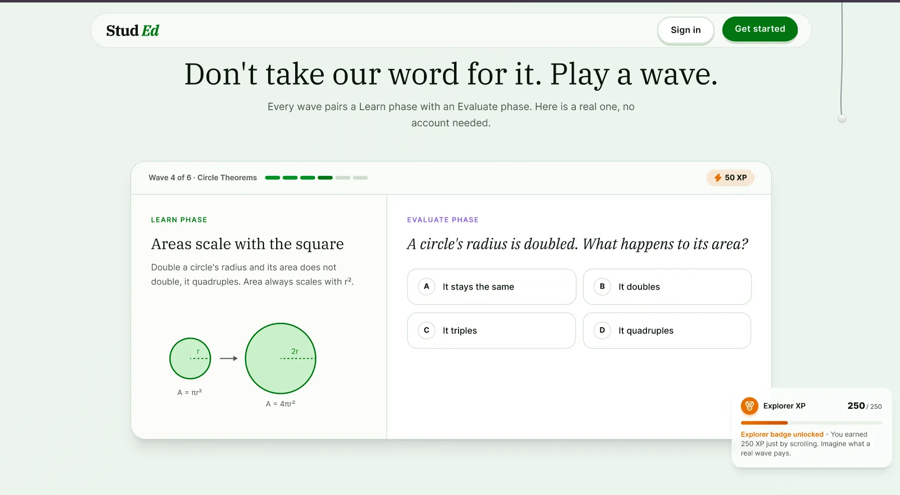 StudEd interactive learning wave