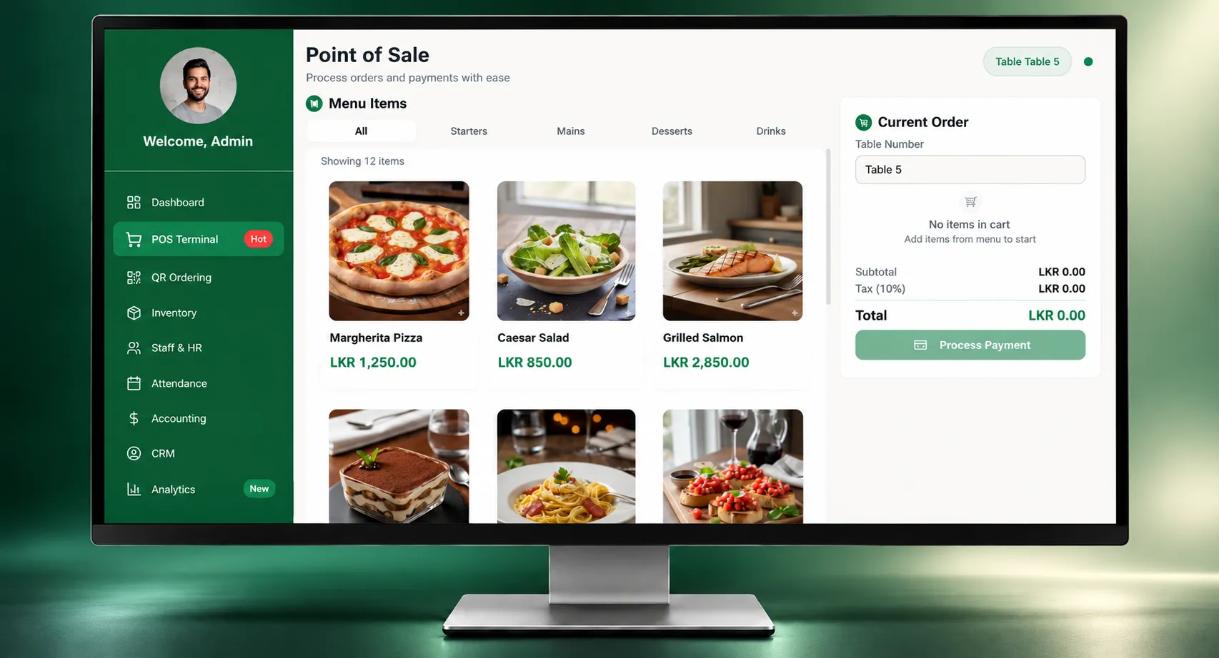 Dine-Mate POS restaurant management dashboard