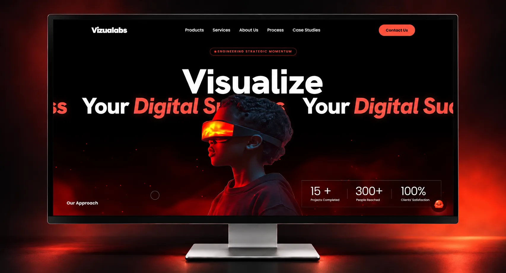 Vizualabs digital agency website homepage