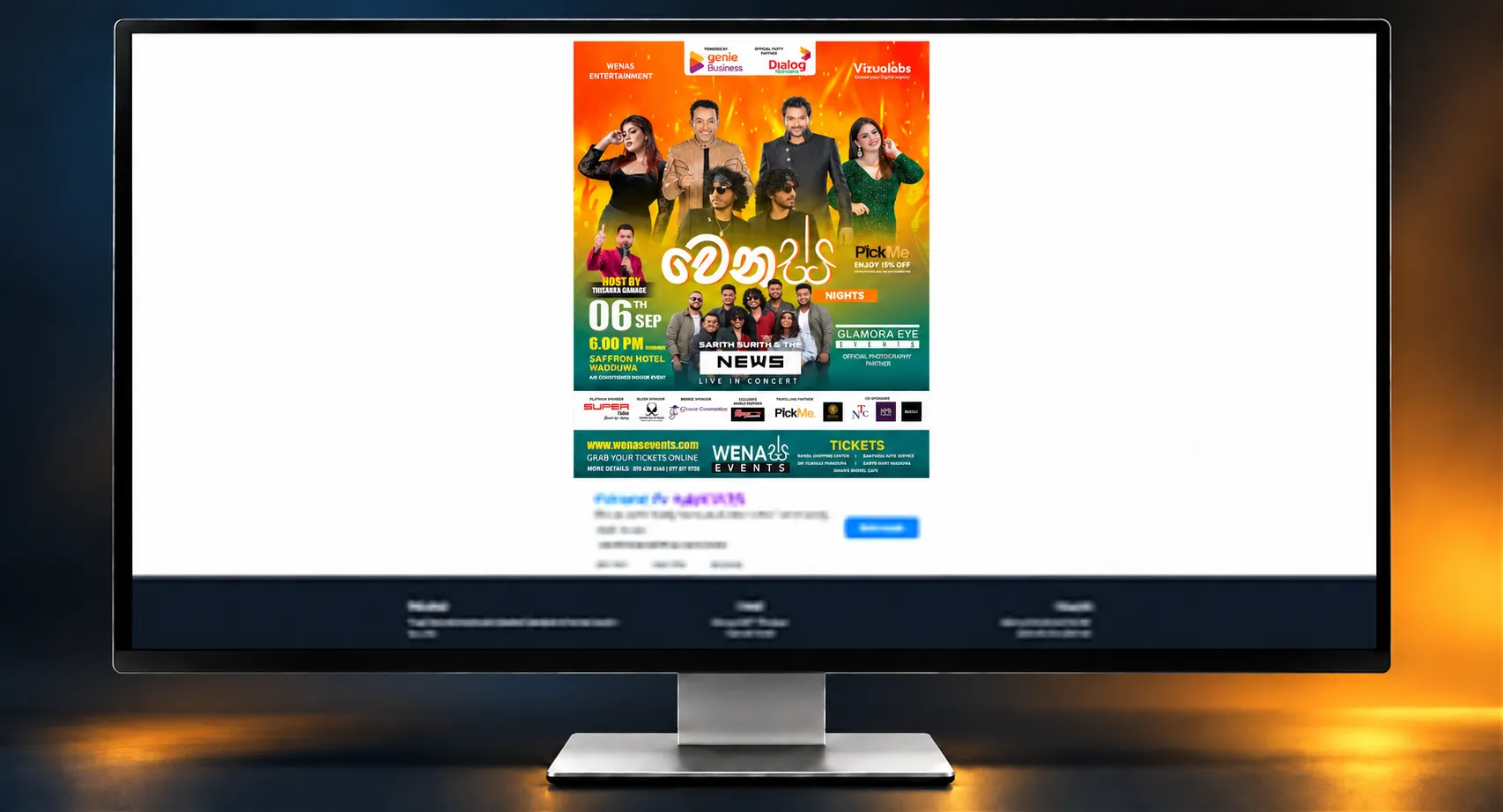 Vizualabs Ticketing System event booking interface